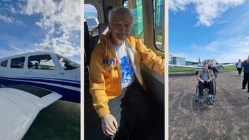 Riverside View care home Resident has his dreams come true to fly a plane